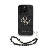 Guess PU 4G Metal Logo Strap tok iPhone 16 Pro Max készülékhez fekete