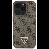 Guess PU 4G Strass Triangle Metal Logo iPhone 16 Pro Max Brown tok (GUHCP16XP4TDPW)