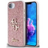 Guess PU Fixed Glitter 4G Metal Logo Apple iPhone 16e hátlap tok, rózsaszín (GUHCPSE4HG4SGP) (GUHCPSE4HG4SGP)