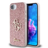 Guess PU Fixed Glitter 4G Metal Logo tok iPhone 16e készülékhez rózsaszín