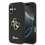 Guess PU Fixed Glitter 4G Metal Logo Tok iPhone 17 készülékhez fekete