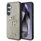 Guess PU Fixed Glitter 4G Metal Logo tok Samsung Galaxy S25 készülékhez arany