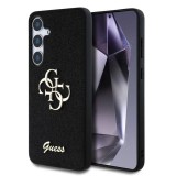 Guess PU Fixed Glitter 4G Metal Logo tok Samsung Galaxy S25 készülékhez fekete