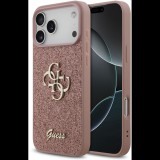Guess PU Fixed Glitter 4G Metal Logo Zadní Kryt pro iPhone 17 Pro Max Pink (GUHCP17XHG4SGP)