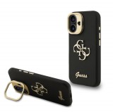 Guess PU Grained 4G Stand Apple iPhone 16 Pro Max (6.9) hátlapvédő tok fekete (GUHCP16XPCS4GSK)
