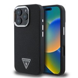 Guess PU Grained Triangle Logo tok iPhone 16 Pro készülékhez fekete