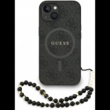 Guess PU Leather 4G Colored Ring Strap MagSafe iPhone 15 Black tok (GUHMP15SP4GREGSK)