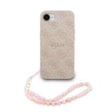Guess PU Leather 4G Colored Ring Strap MagSafe tok iPhone 16e készülékhez rózsaszín