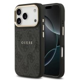 Guess PU Leather 4G Gold Frame MagSafe tok iPhone 17 Pro készülékhez fekete
