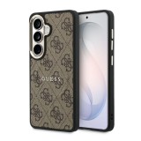 Guess PU Leather 4G Gold Frame Samsung Galaxy S26 mágneses tok, barna