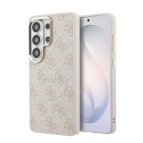 Guess PU Leather 4G Gold Frame Samsung Galaxy S26 Ultra mágneses tok, rózsaszín