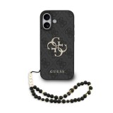 Guess PU Leather 4G Logo Strap Apple iPhone 17 (6.3) hátlapvédő tok fekete (GUHCP17SP4GMGSK)