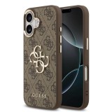 Guess PU Leather 4G Metal Logo Gold Frame tok iPhone 17 készülékhez barna