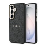 Guess PU Leather Gold Frame MagSafe Samsung Galaxy S26 hátlapvédő tok fekete (GUHMS26SP4MSEGCK)