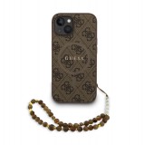 Guess PU Leather MagSafe Apple iPhone 15 Pro (6.1) hátlapvédő tok barna (GUHMP15LP4GREGSW)
