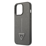 Guess PU Saffiano Triangle Apple iPhone 13 Pro (6.1) hátlapvédő tok ezüst (GUHCP13LPSATLG)
