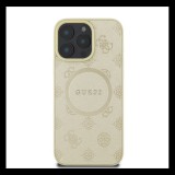 Guess Saffiano Peony Classic Logo Apple iPhone 16 Pro hátlap tok, arany GUHMP16LPSAPSMED