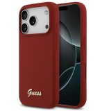 Guess Silicone Script Metal Logo Apple iPhone 17 Pro MagSafe tok, magenta
