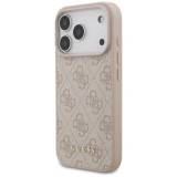GUESS tok az IPHONE 17 Pro készülékhez GUHCP17LG4GFPI (PU 4G Classic) rózsaszínű