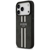 GUESS tok az IPHONE 17 Pro készülékhez, kompatibilis a MagSafe GUHMP17LP4RPSK (4G nyomtatott csíkok) fekete
