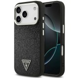 Guess tok Guess Glitter háromszög logó MagSafe iPhone 17 Pro-hoz fekete