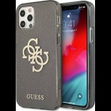 Guess TPU Big 4G Full Glitter Apple iPhone 12 Pro Max hátlap tok, fekete (GUHCP12LPCUGL4GBK)