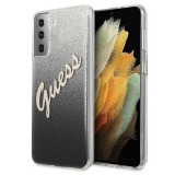 GUESS Vintage Samsung Galaxy S21 Plus 5G (S21+ 5G) ezüst-fekete csillámos hátlap tok