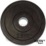 Gumírozott súlytárcsa Aktivsport 2,5 kg 31 mm markolat nélkül