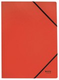 Gumis mappa, karton, A4, LEITZ "Recycle", piros