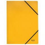 Gumis mappa, karton, A4, LEITZ "Recycle", sárga