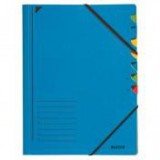 Gumis mappa, karton, A4, regiszteres, 7 részes, LEITZ, kék