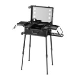 Gurulós smink bőrönd, kellékes bőrönd – tükörrel