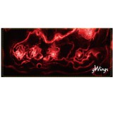 gWings GW907p, 800 x 350 x 3 mm, Csúszásmentes, Szövet Bevonat, Fekete-Piros, Gamer Egérpad