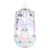 gWings GW9500m, 6 gomb, 10000 DPI, USB, Bluetooth, 2.4 GHz, LED, Átlátszó-Fehér, Gamer Egér