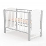 Gyerek kiságy New Baby ELSA fehér-szürke