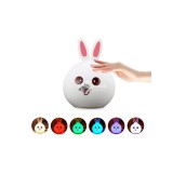 Gyerekeknek LED éjjeli lámpa nyuszi formájú, színes fény érintésre aktiválható