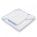 Gyermek frottír törölköző és kapucnival New Baby BASIC 80x80 fehér-kék