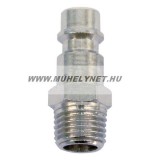 Gyorscsatlakozó 1/4" külső menetes nikkelezett réz papa sűrített levegőhöz