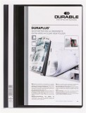 Gyorsfűző, A4, széles, panorámás, DURABLE DURAPLUS&reg;, fekete (DB257901)