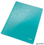 Gyorsfűző, laminált karton, A4, LEITZ "Wow", jégkék