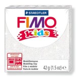 Gyurma, 42 g, égethető, FIMO Kids, glitteres fehér (FM8030052)