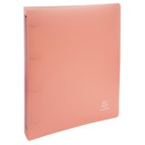 Gyűrűs könyv, 4 gyűrű, 40 mm, A4, PP, EXACOMPTA, pasztell korall (EX51977E)