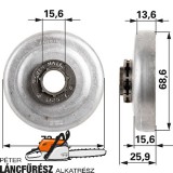 Gyűrűs lánckerék Carlton .325, 7Z, SM 7, 6-29175X
