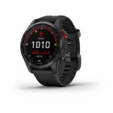 Garmin Fenix 7S Solar okosóra Palaszürke, fekete színű szilikon szíjjal (010-02539-13) (010-02539-13) - Okosóra