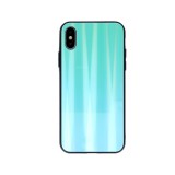 Gegeszoft Rainbow szilikon tok üveg hátlappal - Huawei P40 Lite E neo - menta