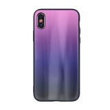 Gegeszoft Rainbow szilikon tok üveg hátlappal - Huawei P40 Pro pink - fekete