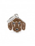 Gravírozható Biléta - Tacskó Szálkásszőrű Barna - Egyedi Biléta Dog ID - Friends Collection