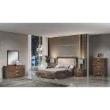 H2O H2 Bella hálószoba - erezett tölgy, 160x200 cm ággyal, 6-ajtós szekrénnyel