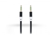 Haffner 3,5 - 3,5 mm jack audio kábel 1 m-es lapos vezetékkel - fekete