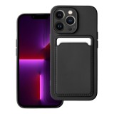Haffner Apple iPhone 13 Pro szilikon hátlap kártyatartóval - Card Case - fekete